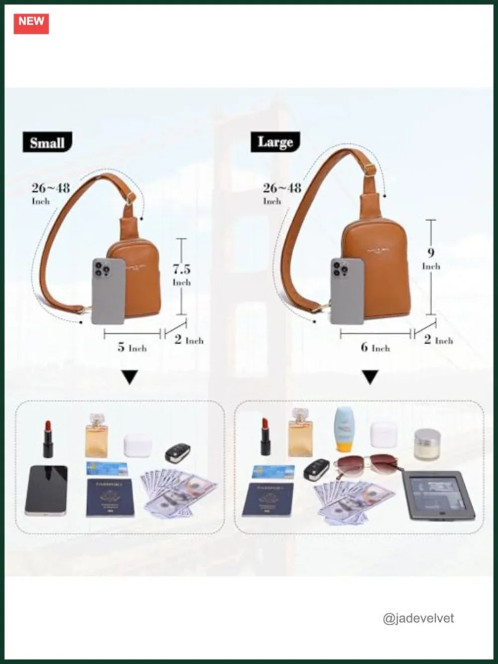 Lightweight Small Crossbody Sling Bag for Women Faux Leather Adjustable Strap